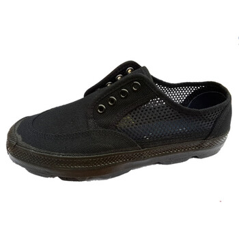 军迷经典06地勤鞋夏网眼透气男胶鞋99黑色解放鞋帆布鞋工作鞋黑色38码