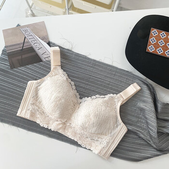 码全罩杯胸罩胖mm加肥加大码大码内衣少女薄大胸显小全罩杯内 奶白