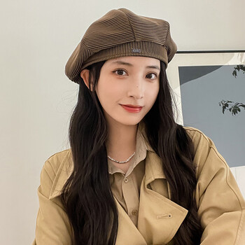 啄木鸟(tucano)贝雷帽子女士春秋季网红日系复古显脸小百搭薄款八角报