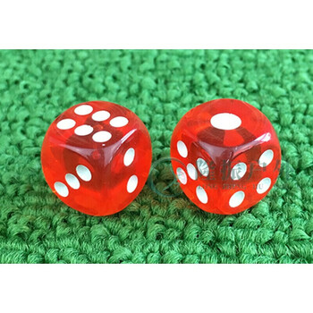 权爵新品大小号麻将骰子红白蓝色子实心多用明数字骰子透明红色一对12