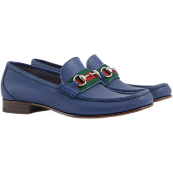 gucci古驰皮鞋驾车鞋莫卡辛鞋司机鞋男士马衔扣商务休闲 藏蓝色 42
