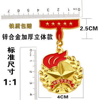 爱顺家 红领巾奖章少先队一星二星章基础章印章星级章小学勋章 五星章
