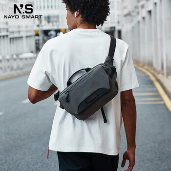 NAYO ＸART2023新款斜挎包男士休闲通勤户外运动骑行多功能单肩背包HermanH3 灰绿色