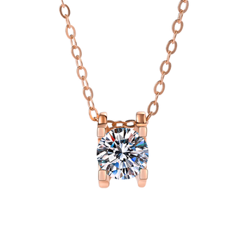 奢曼蒂shemandi桑石项链牛头钻石吊坠18玫瑰金简约彩金520礼物送女