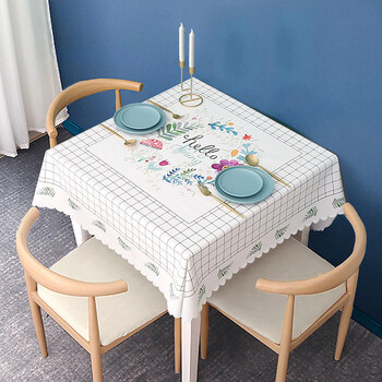 桌垫茶机垫布艺桌布防水防油免洗防烫北欧pvc正方形