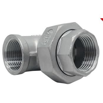 304不锈钢90度双内丝活接弯头内螺纹丝扣活接头4分6分1 [304]dn8=1/4=