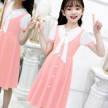 钟阿四女童连衣裙夏装仙女裙高中生潮款三年级新款夏季学院风洋气中大