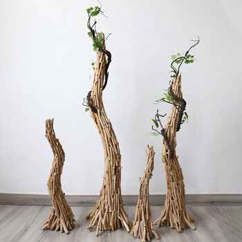 居慢生活创意树木造景家居落地摆件轻奢实木摆设玄关客厅样板房酒店