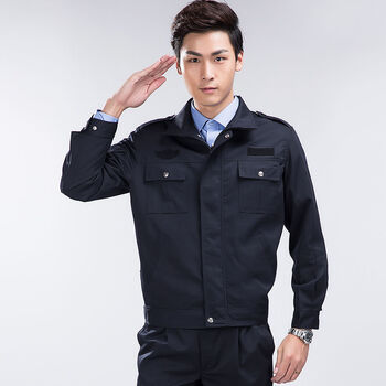春秋执勤服藏青色夹克外套保安工作服套装男保安服工装制服 春秋执勤