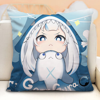 wczgura抱枕噶呜古拉定制鲨鱼娘周边gawr 睡觉二次元坐垫小鲨鱼靠垫 1