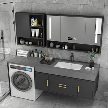 toto 日本卫浴洗衣机柜智能岩板伴侣盆轻奢一体组合浴室柜卫浴洗脸盆