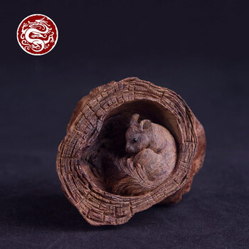 配送证书桓宇府海南黄花梨松鼠降香黄檀摆件老料手工雕刻趣味书房男