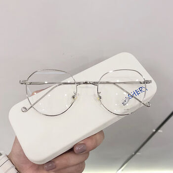 韩版复古小椭圆框近视眼镜女文艺学生眼镜框可爱平光眼镜架男潮流