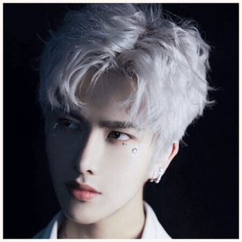 短发韩版帅气男士三七分发型假发套自然日常男生网红全头套 纯白色 发