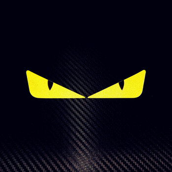 反光眼睛贴纸 恶魔眼贴纸个性改装贴花 黄色【恶魔眼睛】反光贴