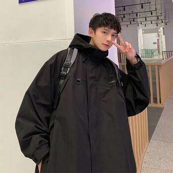 黑武士潮牌美式hiphop高街外套男春秋季机能风工装痞帅夹克 黑色 m