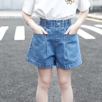逅枫女童装夏装牛仔短裤子2023年新款儿童薄款前后口袋小学生女孩热裤