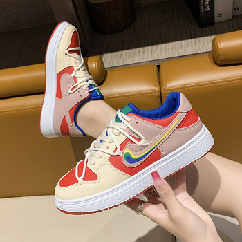 策仪潮女鞋樱花粉官网正版dunk女鞋黑白熊猫2023年低帮板鞋女 395红色