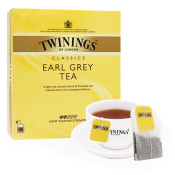 川宁TWININGS 英国进口川宁红茶豪门伯爵红茶100茶包简包盒装袋泡茶