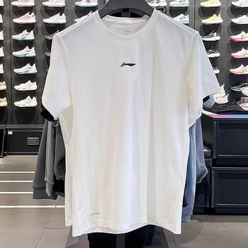 李宁短袖t恤男子2024夏季新款健身系列排湿速干轻薄百搭上衣atsu425乳