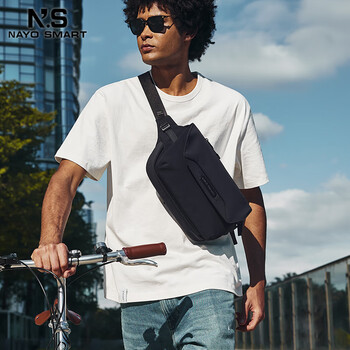 NAYO ＸART2023新款斜挎包男士休闲通勤户外运动骑行多功能单肩背包HermanH3 藏黑色