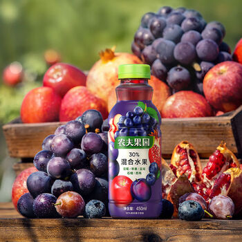 农夫山泉农夫果园混合水果蔬汁30%果汁葡萄苹果橙450ml*15瓶整箱 葡萄