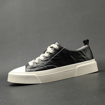 厚底潮流休闲男鞋欧洲站纯色轻奢学生平板鞋 黑色 39【图片 价格 品牌