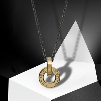 阿玛尼(emporio armani)男士项链圆形logo吊牌项链  egs2707710