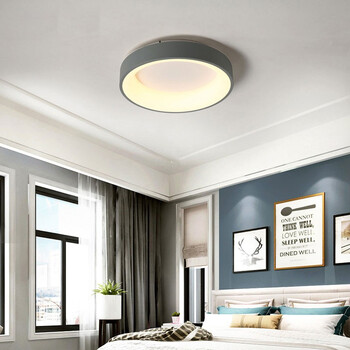 门厅玄关过道阳台厨房白色灰色黑色圆形小吸顶灯圆形灰色30cm无极调光