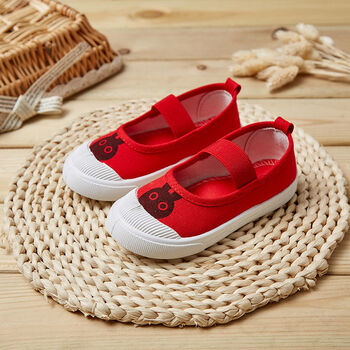 幼儿园室内外帆布鞋男一脚蹬板鞋男童布鞋女小中童单鞋c05mn大红色4