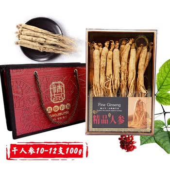 公在邺人参 精选长白山干人参整支人参白参生晒干参煲汤泡酒泡水礼盒装过节日礼品送礼佳品高龄参5 8年干人参10 12支100g 图片价格品牌报价 京东