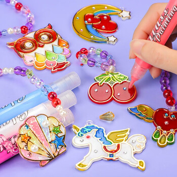 北欧时光（BEIOUSHIGUANG）免烤胶画儿童女孩手工diy制作玩具涂色画画颜料涂鸦伦材料堡烤画 免烤胶画（冰淇淋系列）