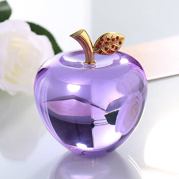 夜水晶苹果刻字创意女生友儿童小礼品包装礼盒纸大号紫苹果刻字请留言