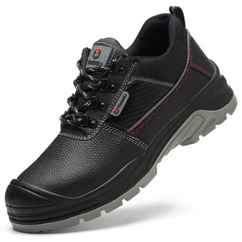 防静电牛皮劳保鞋男钢包头注塑实心底耐油耐酸碱耐铁屑机械厂工作鞋