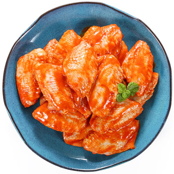 奥尔良鸡翅中净重2斤腌制蜜汁微辣鸡翅膀翅中1kg烧烤油炸小吃食材鸡翅