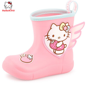 Hello Kitty儿童雨鞋女童防滑胶鞋中大童水鞋小孩幼儿宝宝雨靴21305粉200mm