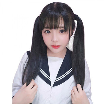 唐妮双马尾假发女长发绑带式高马尾蓬松自然软妹长卷发假马尾辫 双