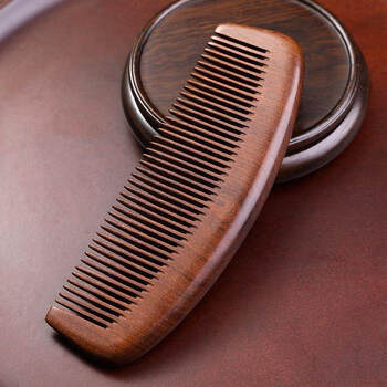 檀木梳子女 檀木梳子天然桃木檀香木头梳家用男女长发专用静电脱发防