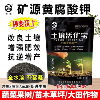 智绿土壤活化剂黑水肥料矿源黄腐酸钾改良土壤防板结活化宝植物通用型 土壤活化宝1kg*1袋