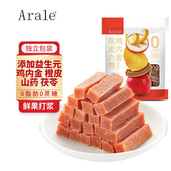 Arale无蔗糖鸡内金陈皮茯苓益生元六物山楂条0脂肪儿童蜜饯零食240g