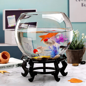 箱玻璃小鱼缸桌面创意小型生态家用迷你圆形办公室养鱼儿童懒人玻璃缸