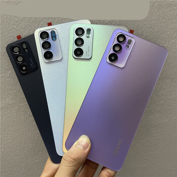 opporeno5后盖reno5pro 5k玻璃后屏壳6pro手机电池盖 reno5【月夜黑】