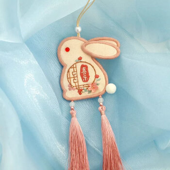 蜜云森 【抖音】平安符刺绣diy手工自绣香囊送男友平安福小兔子兔年