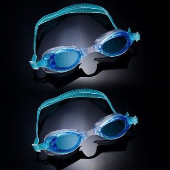 成人泳镜4612岁男士女士防水学生泳镜泳帽套浅蓝浅蓝两个装泳镜耳塞鼻