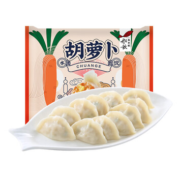 船歌鱼水饺 胡萝卜鸡蛋素水饺240g/袋（早餐夜宵 海鲜速冻饺子 生鲜速食）