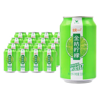 统一金桔柠檬风味饮料310ml*12罐24罐装整箱易拉罐酸甜果味饮品 金桔