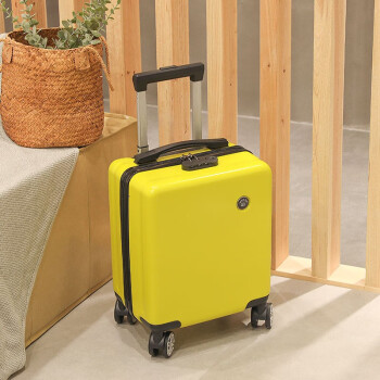 SUKESI时尚航空登机箱迷你小型旅行行李箱万向轮可爱儿童拉杆箱学生皮箱 柠檬黄 14寸 2节拉杆