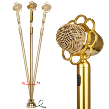 落地复古摇摆无线麦克风ktv怀旧舞台会议k歌落地立麦感应立式话筒舞台