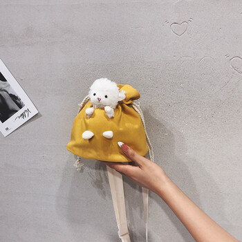 fgacct小羊包包女潮2020新款卡通可爱帆布水桶包百搭学生单肩斜挎包