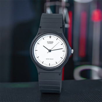 卡西欧(casio)小黑表男女经典简洁情侣石英电子大表盘mw-240-1b/7b/4b